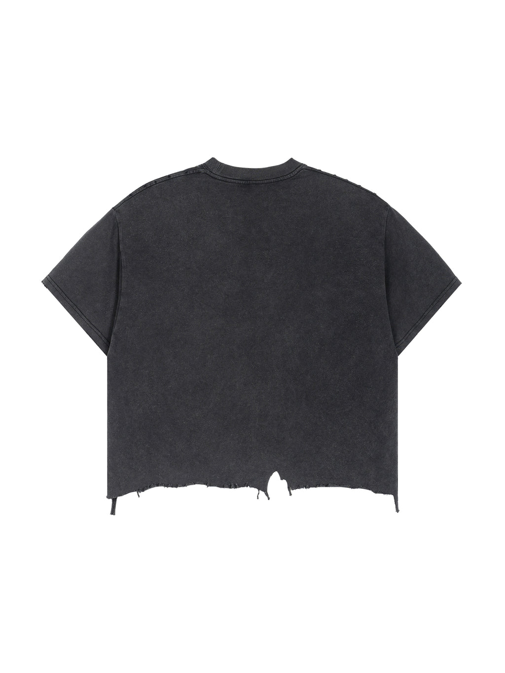 Vintage Wash Boxy Distressed Hem T-Shirt