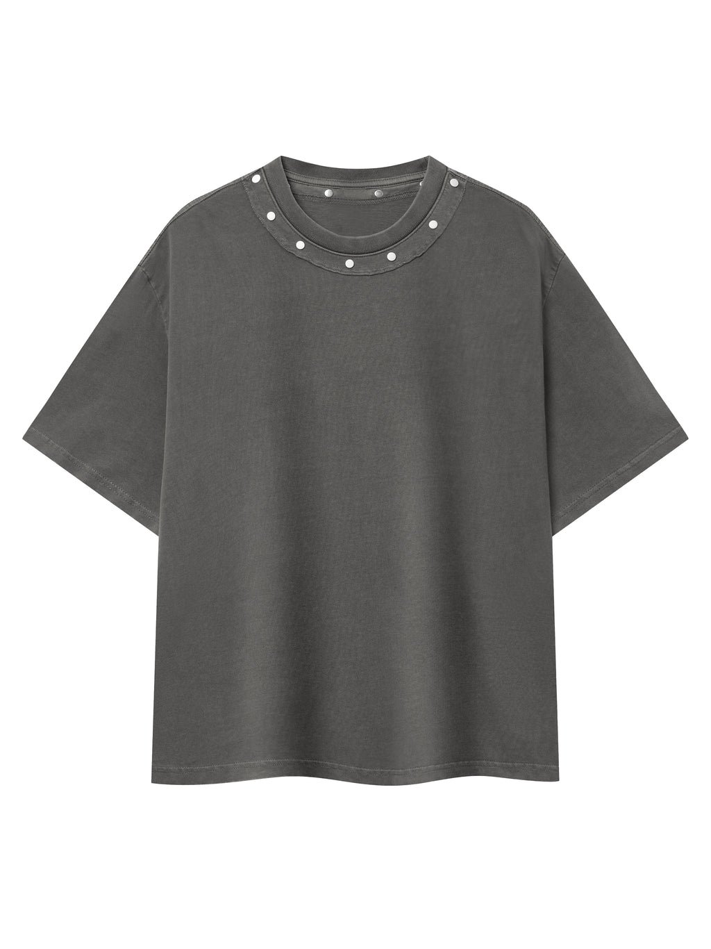 Unisex Washed Boxy Studded T-Shirt