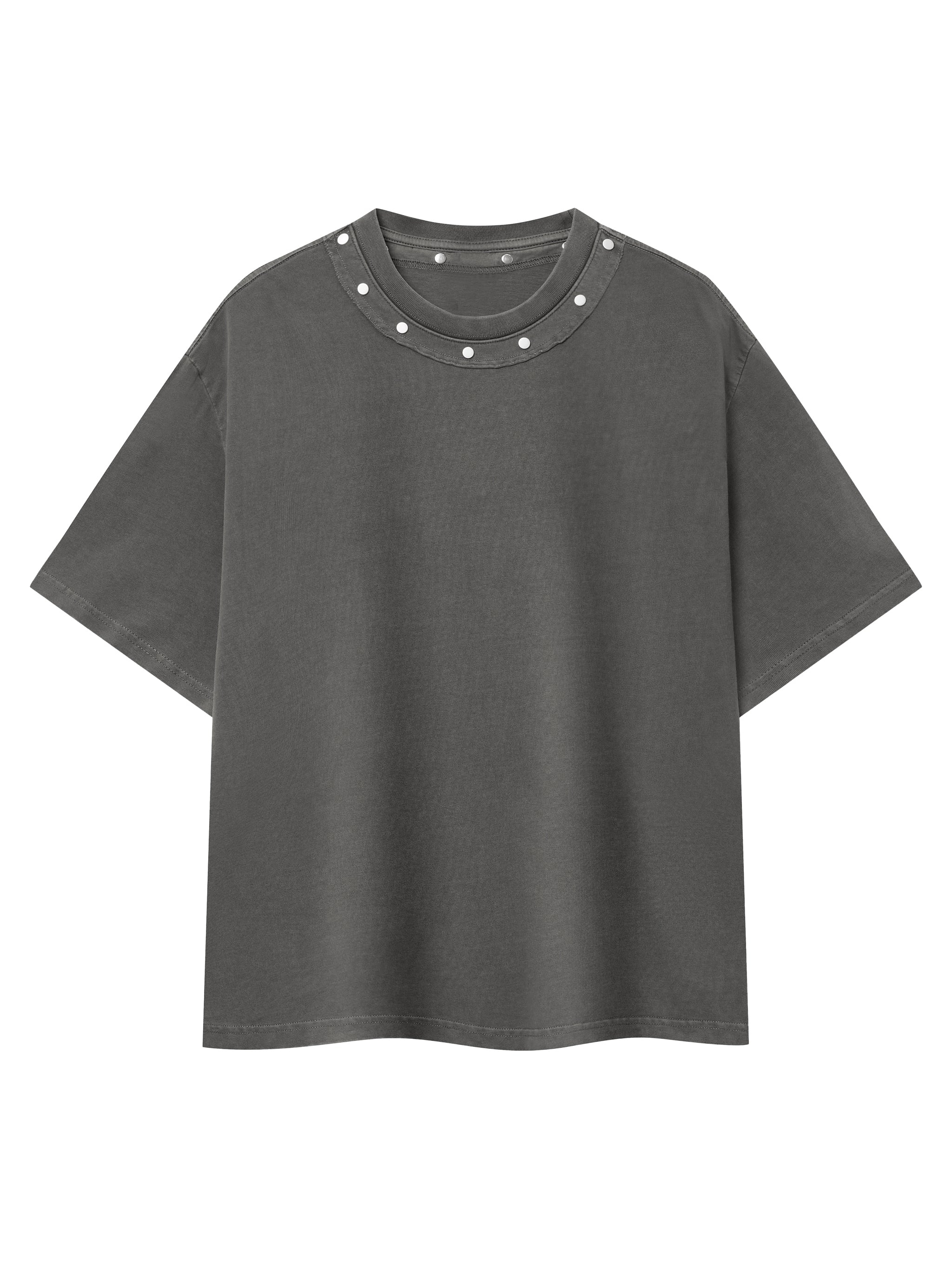 Unisex Washed Boxy Studded T-Shirt